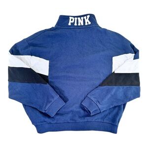 2018 Pink By Victorias Secret Cropped 3/4 Zip Pullover Sweatshirt Y2K